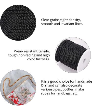 PandaHall 5mm Black Braided Cord Trim - 59 ft Decorative Twine Rope for Home Decor, Costumes, and Graduation Honor Cords - Buy Online on GoSupps.com
