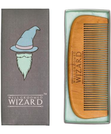 Wooden Beard and Hair Comb for Men - Well Groomed Wizard - Buy Online on GoSupps.com