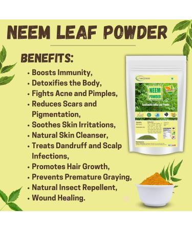 neotea Neem Leaf Powder 300 GM 10.58 OZ (Pack of 1) | 100% Pure & Natural | Fine Herbal Powder for Skin Hair & Wellness | No Additives or Preservatives - Buy Online on GoSupps.com