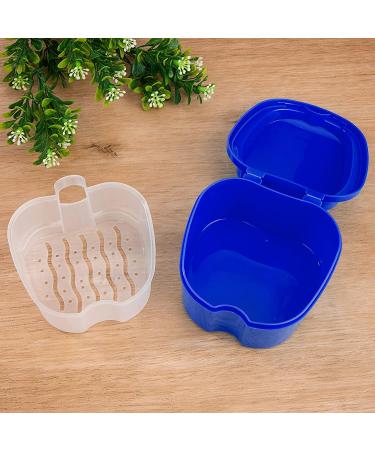 Denture Cleaning Kit Box - Orthodontic Teeth Retention Container - Soaking Denture Bath Storage Box (Dark Blue) - Buy Online on GoSupps.com