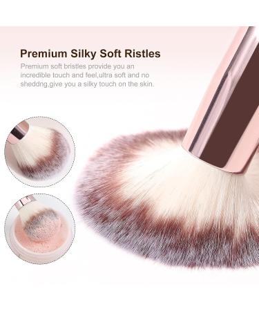 15-Piece Premium Makeup Brush Set | Professional Synthetic Foundation Eyeshadow & Blush Brushes with Cosmetic Bag - Champagne - Buy Online on GoSupps.com