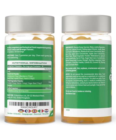 New Nature Super Greens Gummies Supplement with Fruit & Vegetable Powders Chlorella & Bacillus Coagulans 60 Gummies with Lemon & Orange Flavor Without Gelatin - Buy Online on GoSupps.com