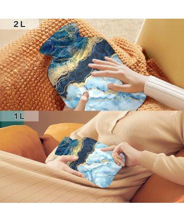 Marble Hot Water Bottle with Cover - Pain Relief & Compress | 1L Heating Pad for Hot & Cold Therapy - International Shipping Available - Buy Online on GoSupps.com