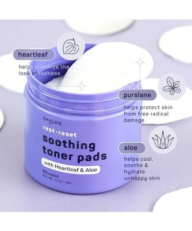 Shop SpaLife Beauty Rest & Reset Toner Pads - Nourishing Face Pads for Uneven Skin Tone Redness & Clogged Pores - Hydrating Aloe & Heartleaf Formula - Buy Online on GoSupps.com
