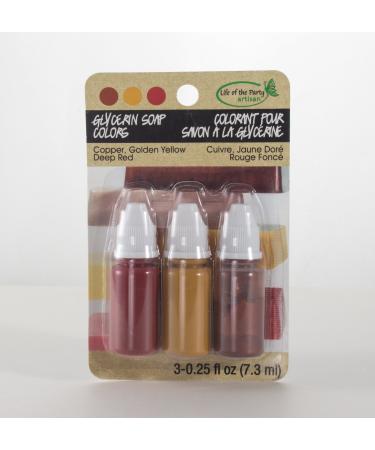 Life of the Party Copper Golden Yellow Deep RedGlycerin Soap Colors 3 Pack 53101