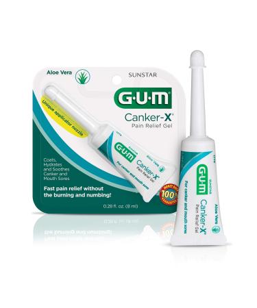 GUM Canker-X Pain Relief Gel, 0.28 Ounce Tube