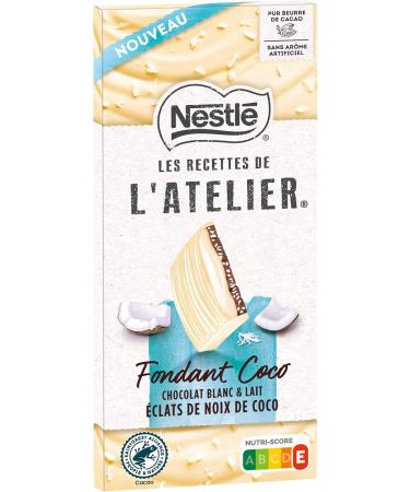 Nestl Les Recettes de L'Atelier - White and Milk Chocolate Bar with Coconut Fondant - 130g - Buy Online on GoSupps.com