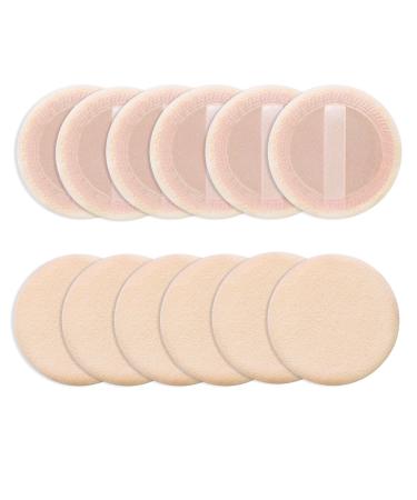 Sibba Loose Powder Puff 12 Pieces Round Velour Face Makeup Compact Body Container Setting Pressed Blending Foundation Cream Make Up Ribbon Strap Sponge Cushion Applicator (Skin Color) 12 Count (Pack of 1) Skin Color - Buy Online on GoSupps.com