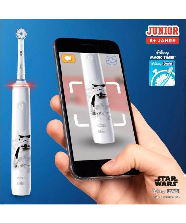 Buy Oral-B Junior Star Wars Electric Toothbrush for Kids 6+ | Soft Bristles 360 Cleaning Pressure Control 2 Modes & Timers - International Shipping Available - Buy Online on GoSupps.com