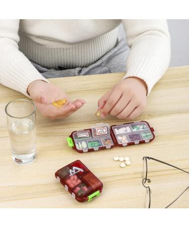 Shop Muchengbao 4 Pack 7-Day Pill Organizer - Easy Open Medication Box with 10 Compartments (Dark Red) | International Shipping Available - Buy Online on GoSupps.com
