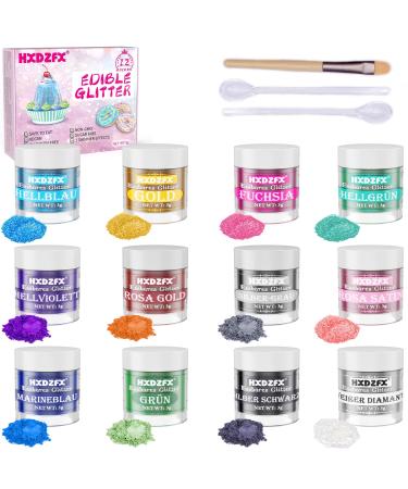 Edible glitter set - 12 colors glitter powder for drinks tasteless food coloring powder glitter powder for chocolate cake fondant drinks liquids- 3G - Buy Online on GoSupps.com