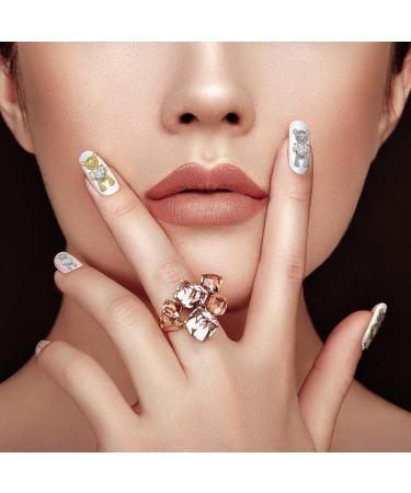 60 Pcs 3D Bear & Snake Nail Charms Set - Crystal, Gold & Silver Gems for DIY Nail Art - Buy Online on GoSupps.com