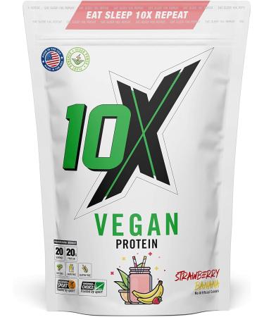10X Athletic Vegan Protein 580g Chocolate Strawberry - Nut Free, Sugar Free, Plant Based, Dairy Free, Gluten Free - Pack of 1 - Buy Online on GoSupps.com