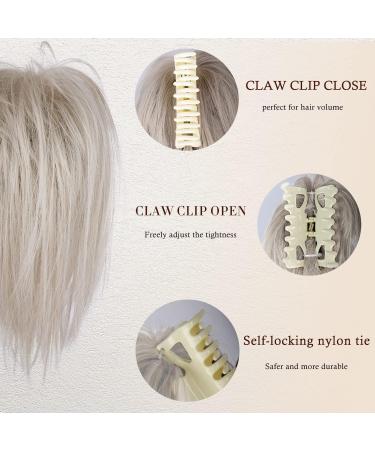 Colorful Panda 10 Inch Claw Clip Ponytail Hair Extension - Platinum Blonde/Silver Gray - Buy Online on GoSupps.com