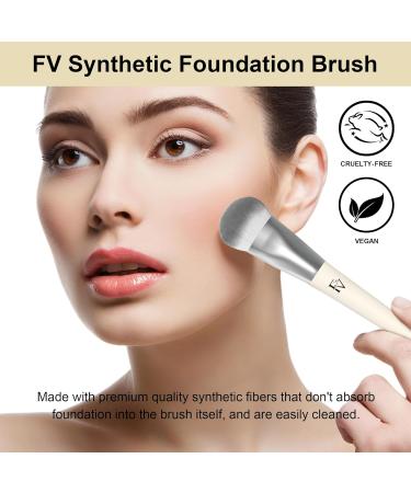 FV Liquid Foundation Brush | Tapered Makeup Brush for Liquid & Powder | Soft Synthetic Bristles | Cruelty-Free & Vegan - Buy Online on GoSupps.com