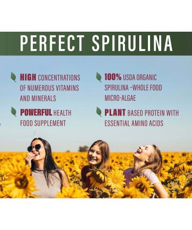 Perfect Supplements Perfect Spirulina 120 Vegetable Capsules Organic Spirulina Supplement - Whole Food Micro Algae - Immune System Support - Buy Online on GoSupps.com