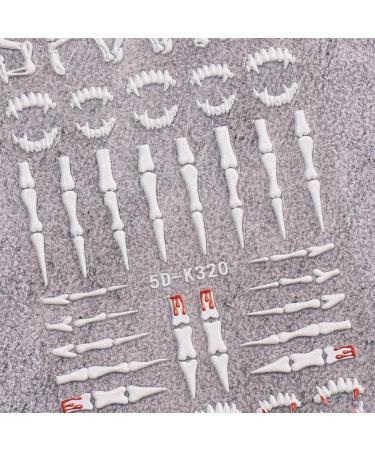 3D Halloween Nail Stickers 6 Sheets 5D Self-Adhesive Embossed Nail Decal Ghosts Bats Pumpkin Nail Art Decoration Design Supplies - Buy Online on GoSupps.com