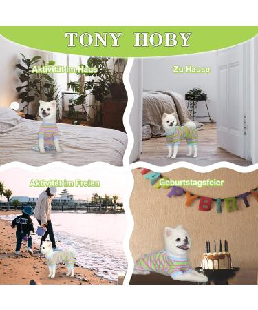 Tony Hoby Dog Suit for Men & Women | Striped Cotton Overall for XS Dogs - Cozy Sleepwear in Green & Blue - Buy Online on GoSupps.com