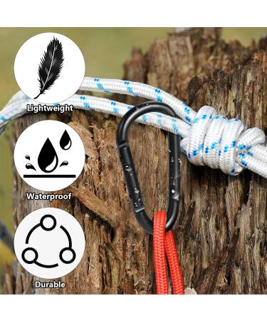 Pack of 12 Black Mini Snap Hooks - 60x30mm Carabiners for Camping Travel & Hiking - Buy Online on GoSupps.com