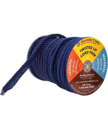 Mandala Crafts Twisted Lip Cord Trim - Navy Blue Sewing Piping for Pillows & Upholstery - Buy Online on GoSupps.com