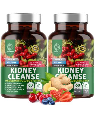 N1N Premium Kidney Cleanse 21 Potent Herbs for Urinary Tract & Bladder Control Natural Kidney Support with Cranberry Extract Astragalus and Uva Ursi Leaf 120 Veg Caps