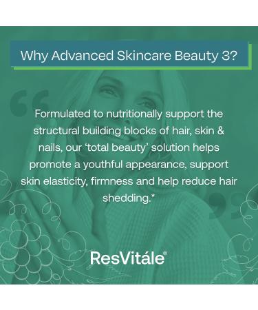 ResVitale Beauty 3 - Skin Care Supplement with Collagen Keratin & Elastin - 90 Capsules & Collagen Enhance - Beauty Supplement with Hyaluronic Acid & Resveratrol - 60 Capsules - Buy Online on GoSupps.com