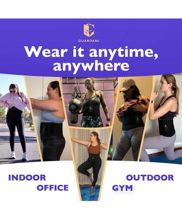 Guardani Waist Wraps for Women - Lower Belly Fat Trimmer and Back Support Belt | Black Stomach Wrap for Body Shaping and Posture Correction - Buy Online on GoSupps.com