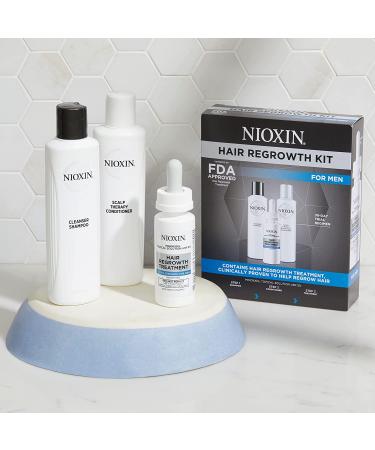 Nioxin Hair Regrowth Kit for Men - Shampoo, Conditioner, & 5% Minoxidil Treatment | 1-3 Month Supply Kit - Buy Online on GoSupps.com