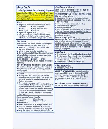 Mucinex Fast-Max Cold Flu & Sore Throat Caplets 20ct - Fast Relief for Cold, Flu, and Sore Throat - Buy Online on GoSupps.com