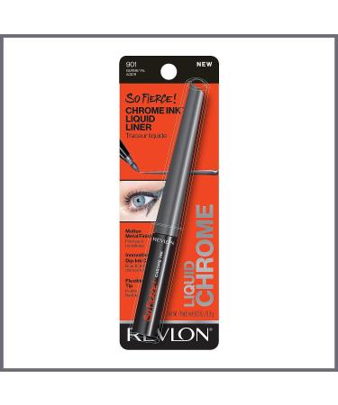 Revlon So Fierce! Chrome Ink Liquid Eyeliner 901 Gunmetal - Longlasting Metallic Pen Liner - 0.03 oz - Buy Online on GoSupps.com