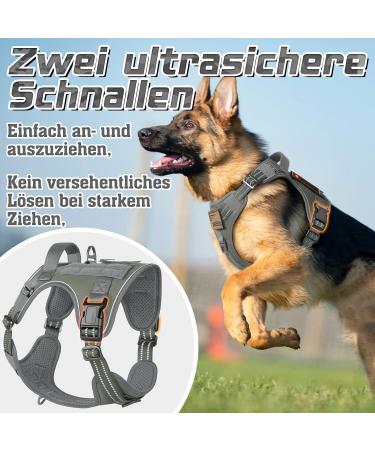 Rabbitgoo Small Dog Harness - Adjustable & Durable Tactical Harness with Handle for Hiking - Gray (1 Pack) - Anti-Train & Wear-Resistant - Buy Online on GoSupps.com