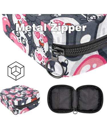 Portable Storage Bags for Women's Essentials - Cute Panda & Pink Heart Design - Tampons Bandages & More | Multicolored Organizers for School & Office - Buy Online on GoSupps.com