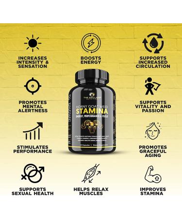 Premium Horny Goat Weed Extract with Maca Root, L-Arginine, Tongkat, Ginseng & Saw Palmetto - 1000mg Epimedium Icariins for Immunity, Stamina & Energy - Performance Herbal Supplement for Men & Women - Buy Online on GoSupps.com