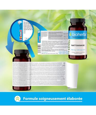 Nattokinase 100 mg 100 G lules | Avec vitamine B1 Enzyme issue du soja ferment par BIOHERBA - Buy Online on GoSupps.com