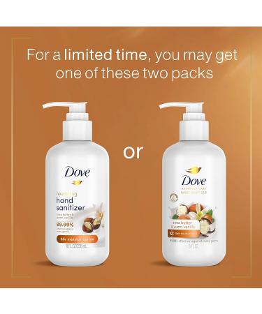 Dove Advanced Care Hand Sanitizer 8 oz Pack of 4 Shea Butter & Warm Vanilla | 99.99% Effective Against Germs | Soft, Smooth Skin - Buy Online on GoSupps.com