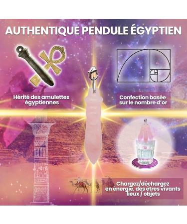 Buy Egyptian Thot Pendulum for Radiesthesia - Real Pink Quartz for Emotional Care | International Shipping - Buy Online on GoSupps.com