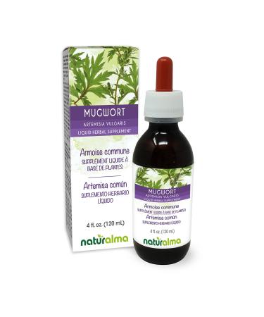 Naturalma Mugwort (Artemisia vulgaris) herb with Flowers Alcohol-Free Tincture - 4 fl oz Liquid Extract in Drops - Herbal Supplement - Vegan Alcohol-free 4 Fl Oz (Pack of 1)