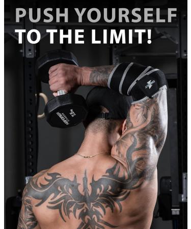 Buy Kcross Elbow Wraps for Weightlifting - 47 Strength Support Sleeves for Powerlifting Bench Press & Gym Workouts (Gray) - International Shipping Available - Buy Online on GoSupps.com