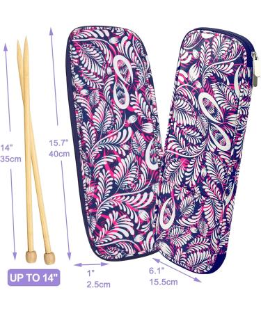 Coopay Knitting Needles Case - Organizer for Straight Needles, Tunisian Hooks, DPNs & Accessories - Elegant Purple - Up to 14 - Buy Online on GoSupps.com