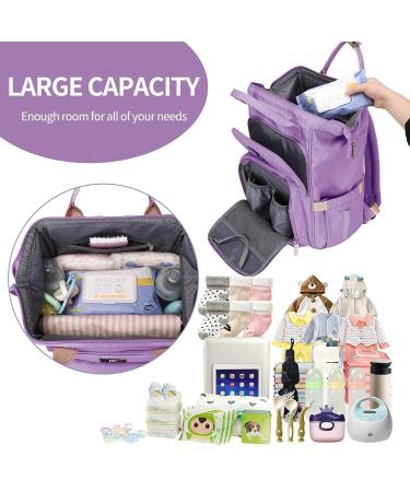 Pomelo Baby Diaper Backpack - Large Capacity Nappy Bag with Changing Pad (Lavender) for On-the-Go Care - Buy Online on GoSupps.com