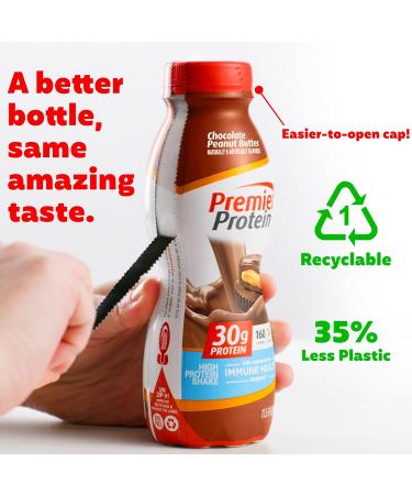 Premier Protein Shake - Chocolate Peanut Butter | 30g Protein 1g Sugar 24 Vitamins & Minerals | Immune Support 11.5 Fl Oz - Buy Internationally - Buy Online on GoSupps.com