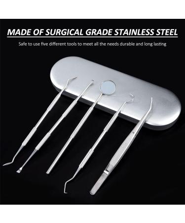 Tartar Remover Dog Tooth Cleaning Kit | Stainless Steel Dental Care Set | 5-Piece Tooth Cleaning Tool for Pets with Metal Case - Buy Online on GoSupps.com