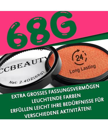 CCbeauty Water-Based Body Painting Colors - 68g Metallic Orange Professional Makeup for Halloween & Theater Art - Buy Online on GoSupps.com