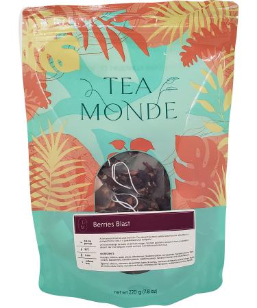Tea Monde Organic Berries Blast- Caffeine Free- 40 Teabags- 7.8 oz