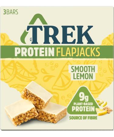 TREK High Protein Flapjack Smooth Lemon - Gluten Free Vegan Snack 50g x 36 Bars - Buy Online on GoSupps.com