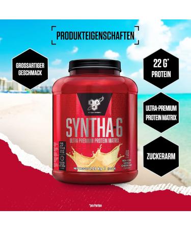 BSN Syntha 6 Ultra Protein Powder - New York Vanilla Cheesecake Flavor 48 Servings 2.26 kg - Low Sugar Muscle Growth & Repair - Buy Online on GoSupps.com
