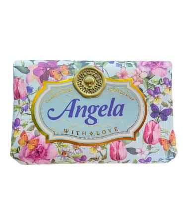 Angela - Gift Soap Bar For Her Birthday Rose Scent Mum Grandmother Cleanser Lather Present Girl