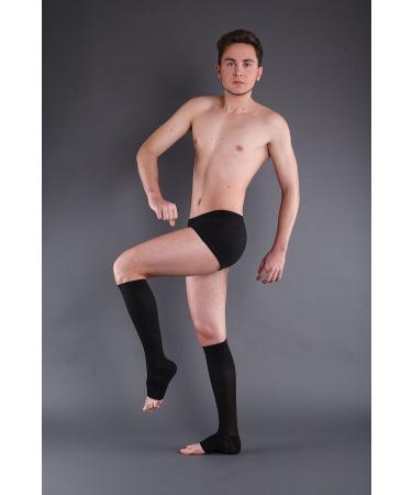 Compression Knee High Stockings - Class 1 Open Toe Black | Comfortable & Supportive - International Shipping Available - Buy Online on GoSupps.com