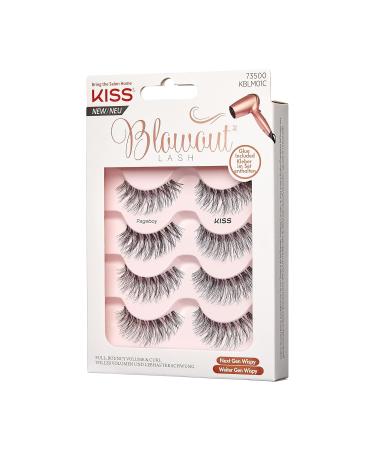 KISS Blowout Lash Collection 4 Pairs Reusable Artificial Eyelashes with Glue | Pageboy Style International Shipping Available - Buy Online on GoSupps.com