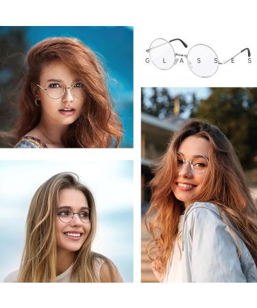 Shop 3-Piece Retro Round Glasses | Unisex Vintage Metal Frame & Clear Lenses - Perfect for Decoration! - Buy Online on GoSupps.com